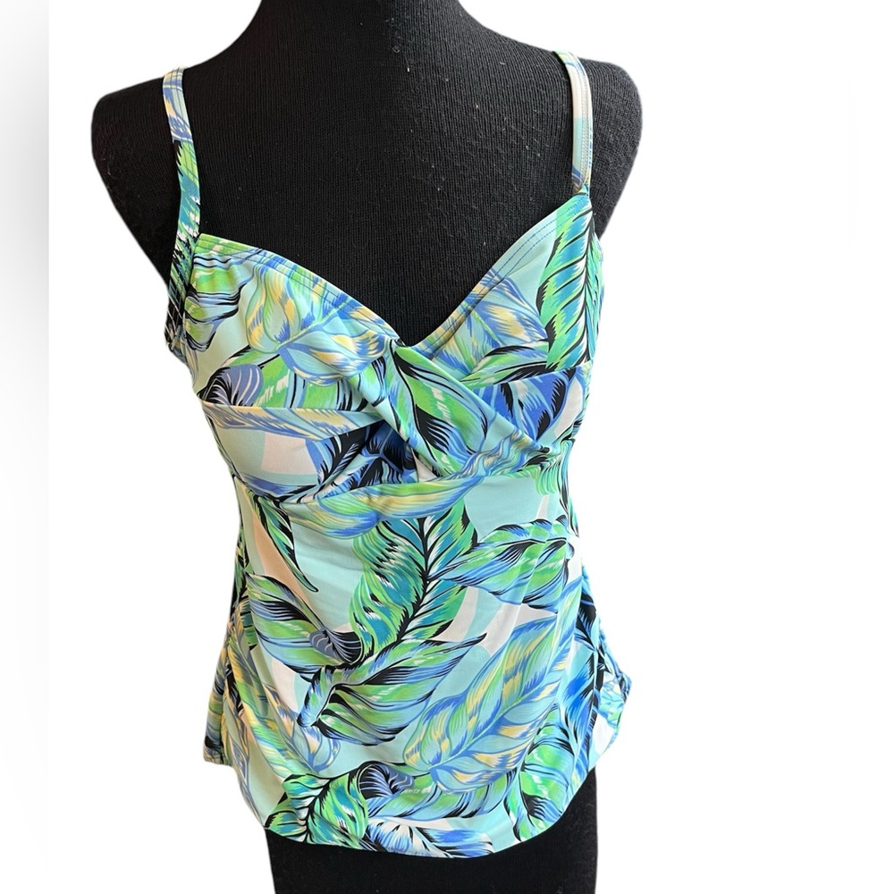Swim Top, padded bra, Hawaiian print, Croft & Barrow
